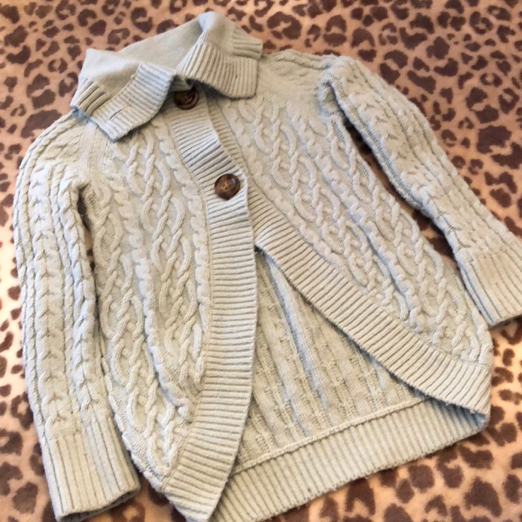 Gapkids Button Cocoon Blue Sweater Xs 4 5